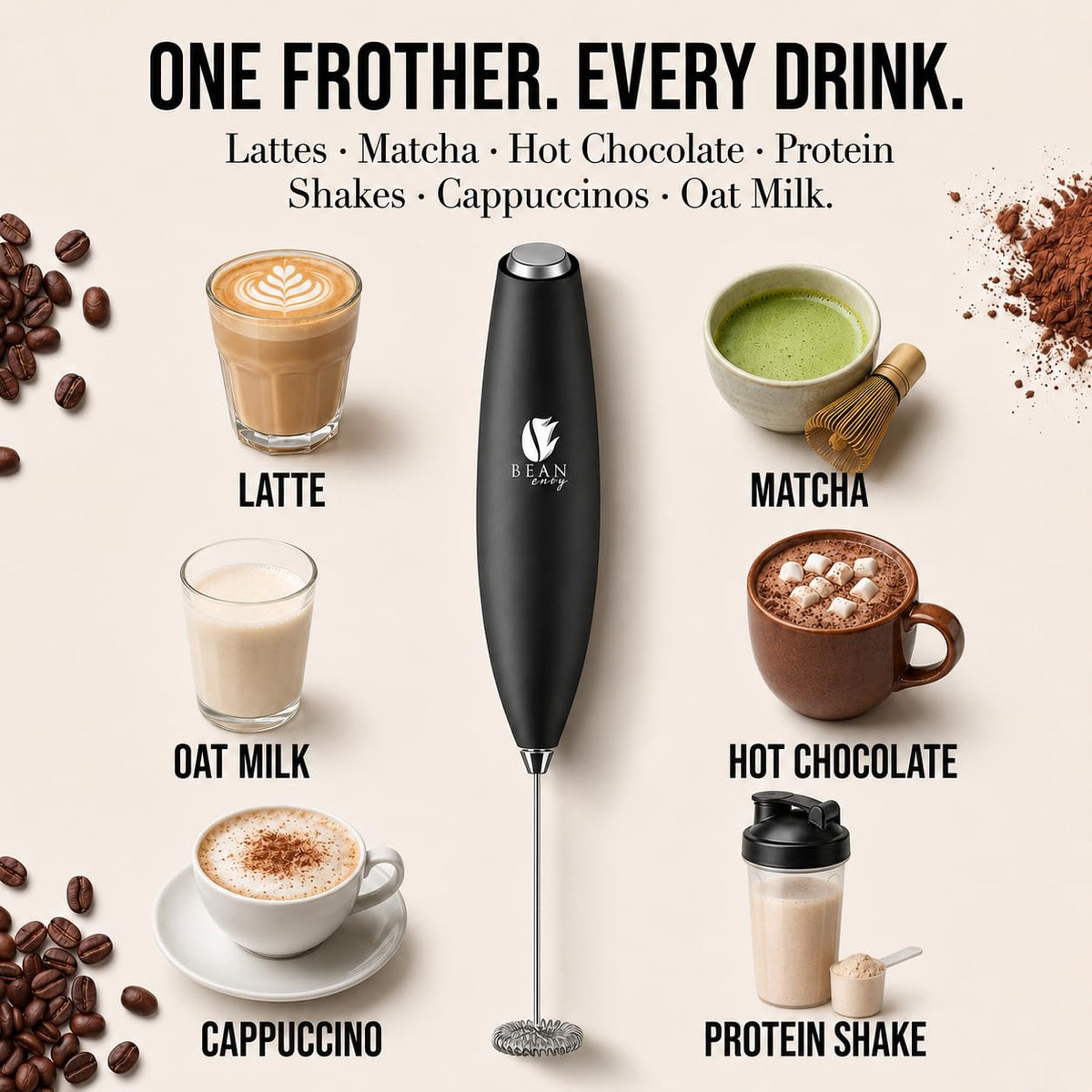 Black Handheld Milk Frother X828