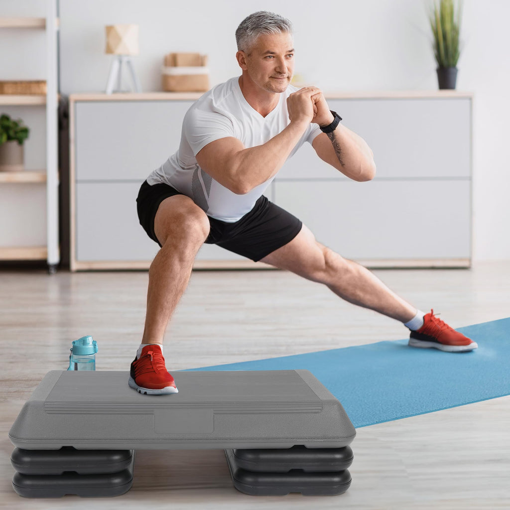 28.5'' Adjustable Exercise Step Platform with 4 Stackable Risers Y2489
