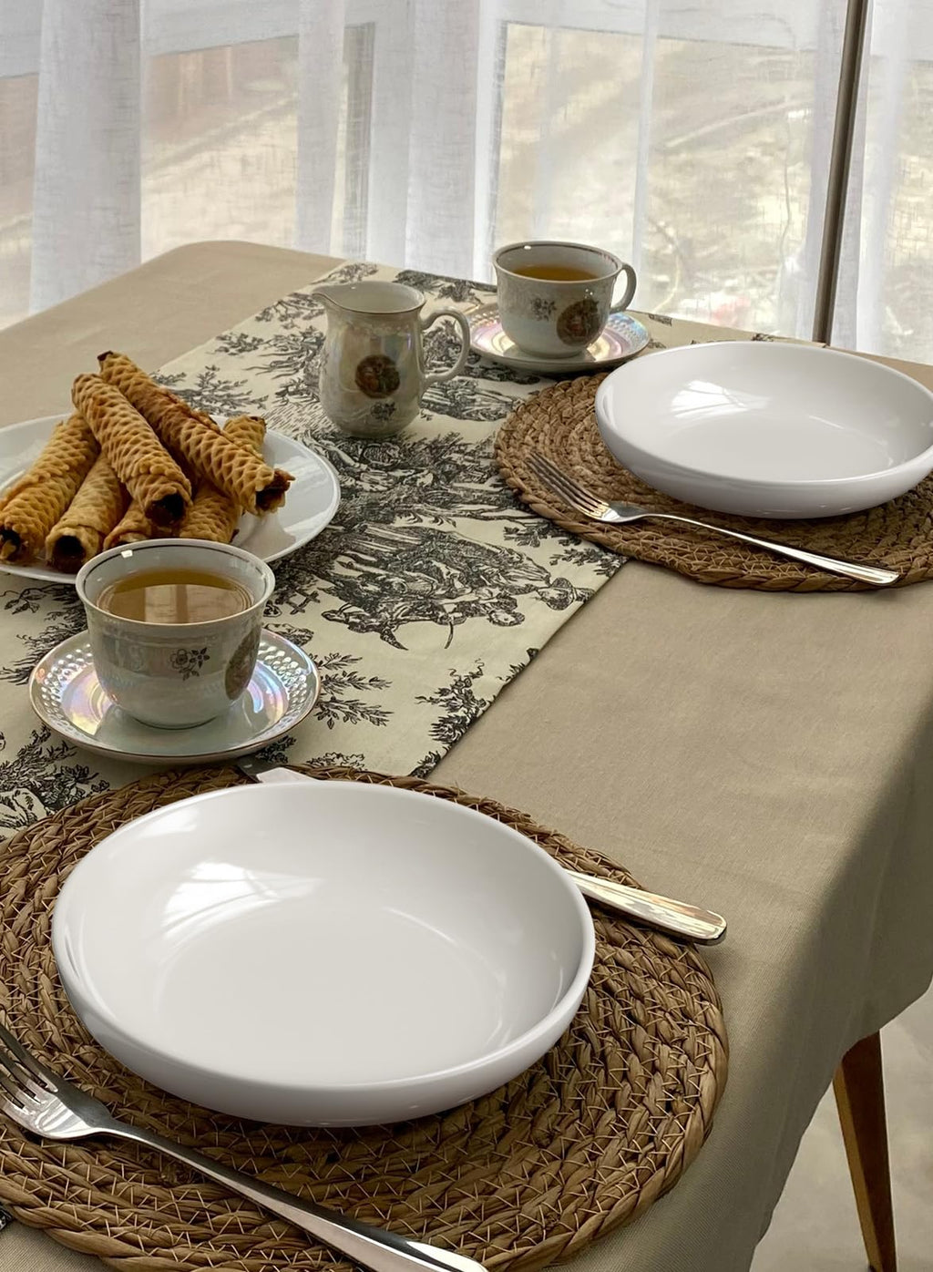 30oz Set of 4 White Porcelain Pasta Bowls T144316