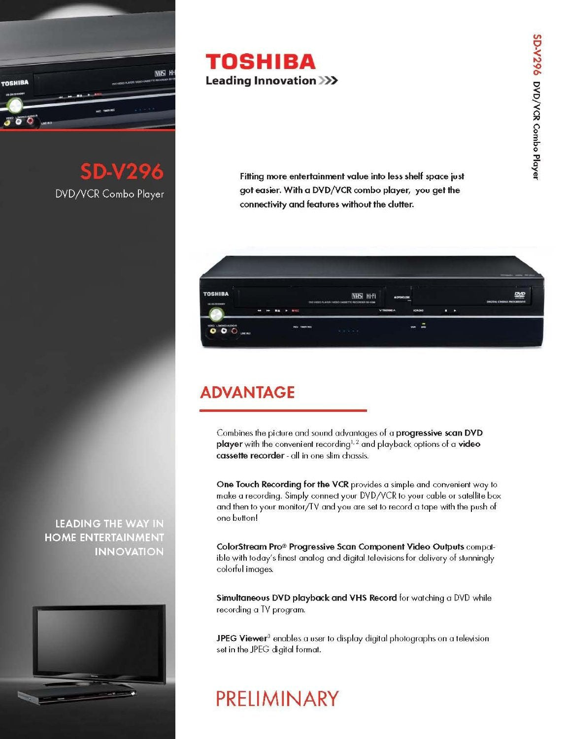 Black DVD Player/VCR Combo V991299