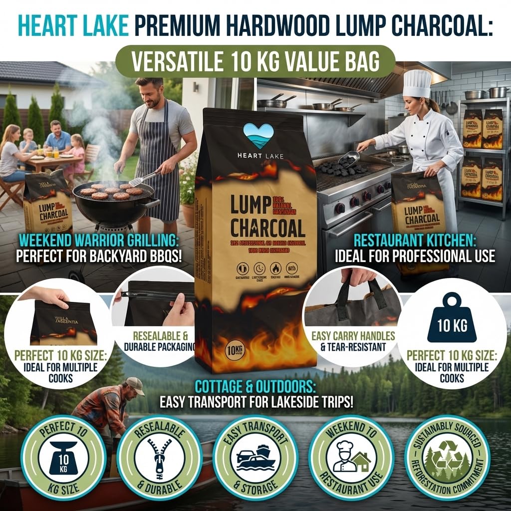 Hardwood Lump Charcoal 18 lb All Natural BBQ Grill Smoker Wood Charcoal V7588