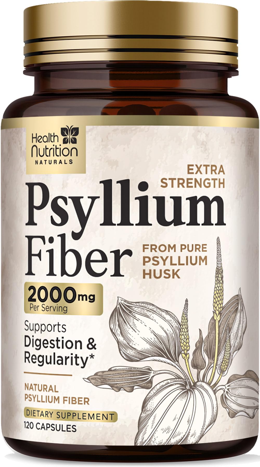 Psyllium Husk Capsules 2000 mg 120 Capsules R5368