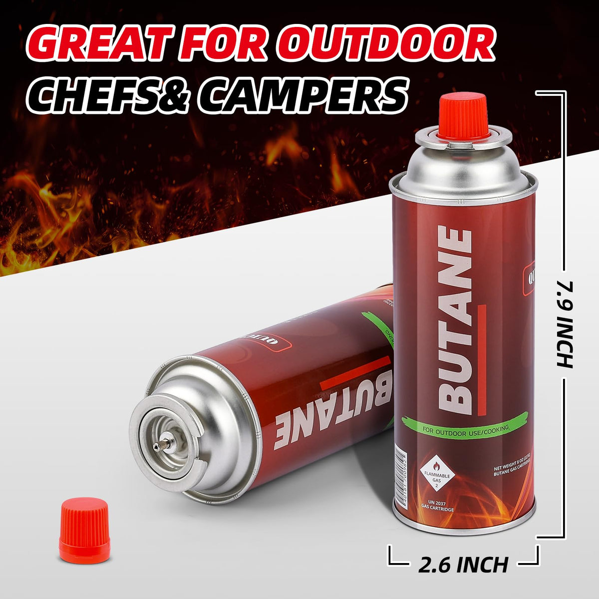 12 Pack 8oz Butane Fuel Cylinders D902