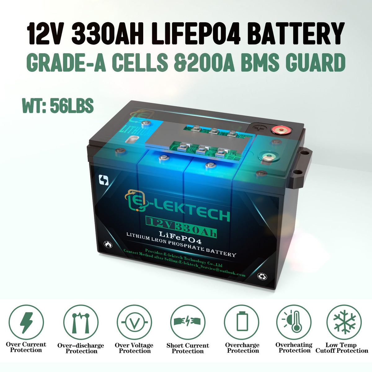 12V 330Ah LiFePO4 Lithium Battery Y8500