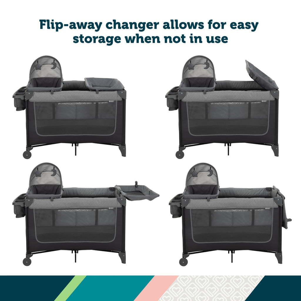 4-in-1 Portable Play Yard with Bassinet and Changer I26203