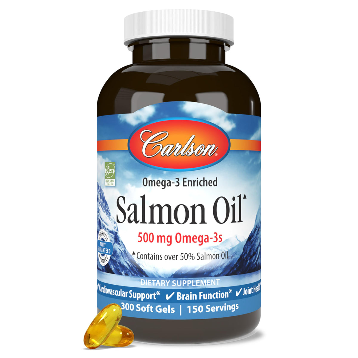 Salmon Oil 500 mg Omega-3s 300 Softgels R384