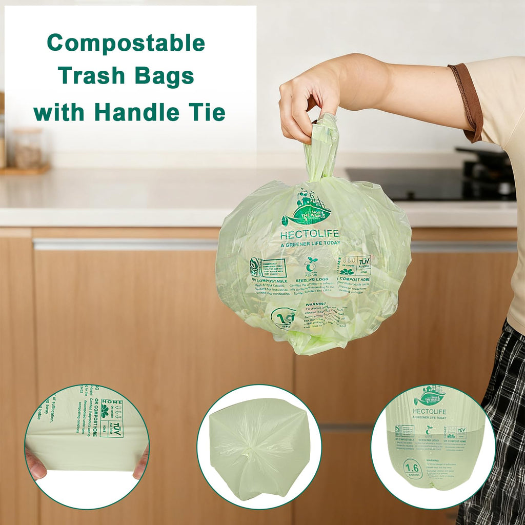 1.6 Gallon 100 Count Compostable Bags D6468