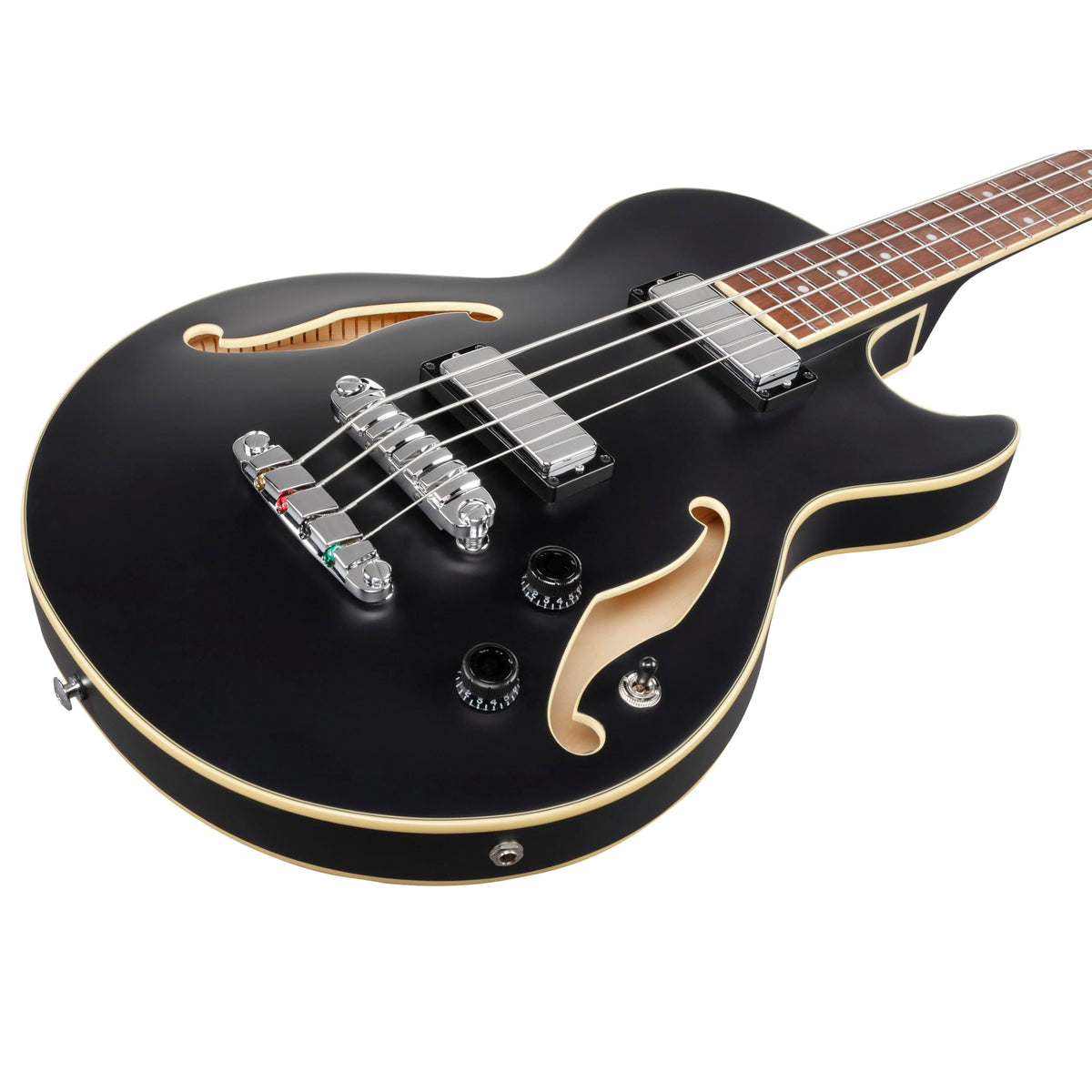 Black Flat Semi-hollow Bass Guitar W44014