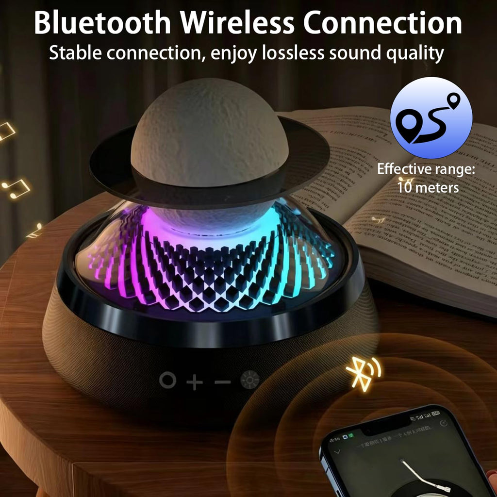 Black Portable Bluetooth Speaker with LED Night Light and Essential Oil Diffuser V320676