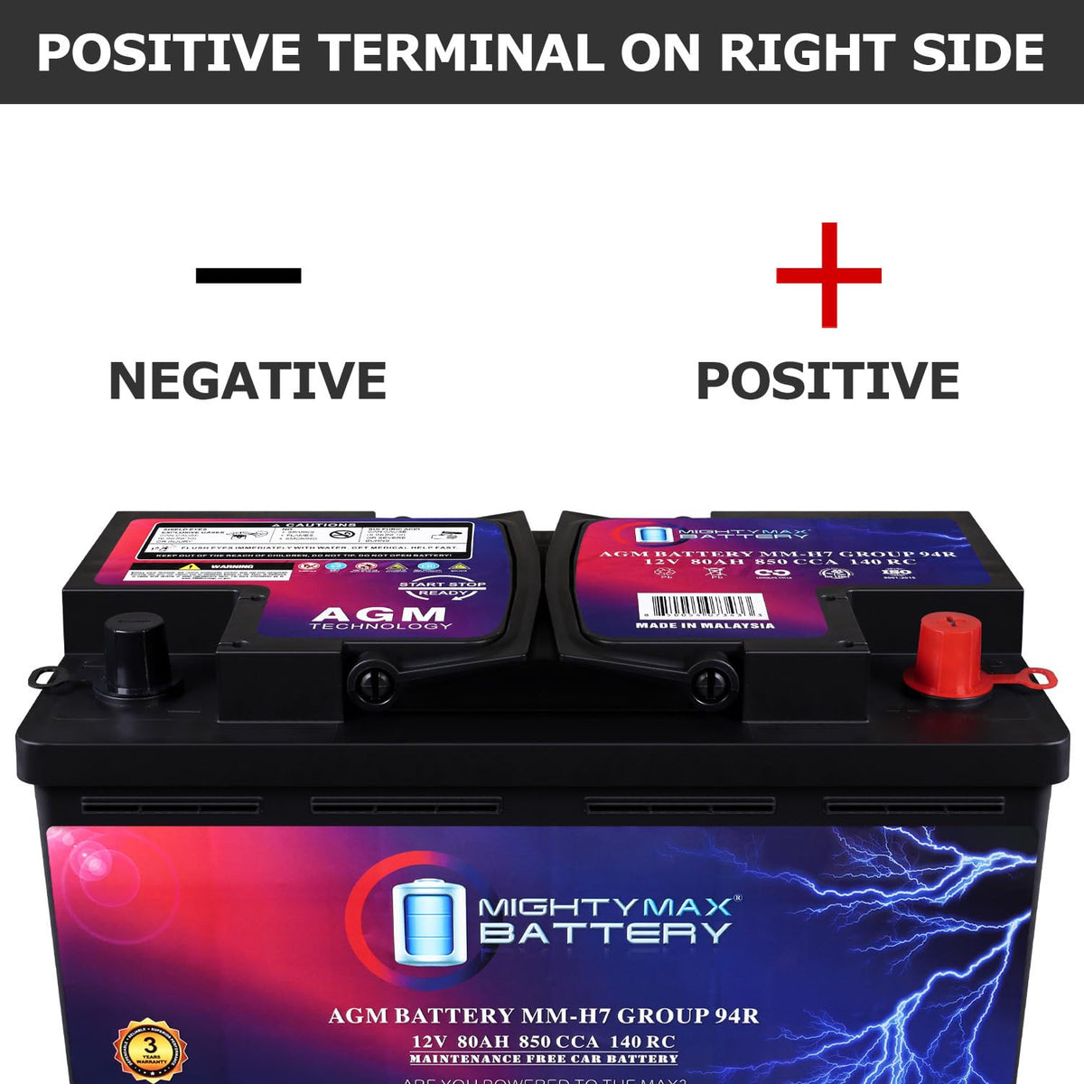 12V 80AH 850 CCA Replacement Battery Z64035