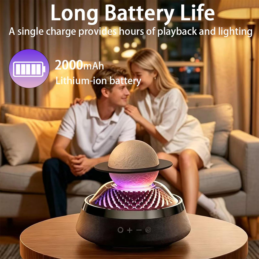 Black Portable Bluetooth Speaker with LED Night Light and Essential Oil Diffuser V320676
