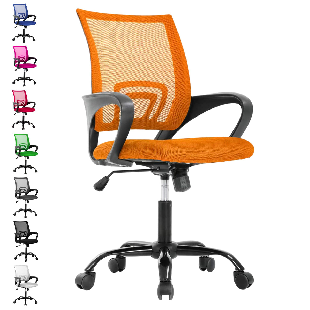 Orange Adjustable Mesh Office Chair with Lumbar Support P6469