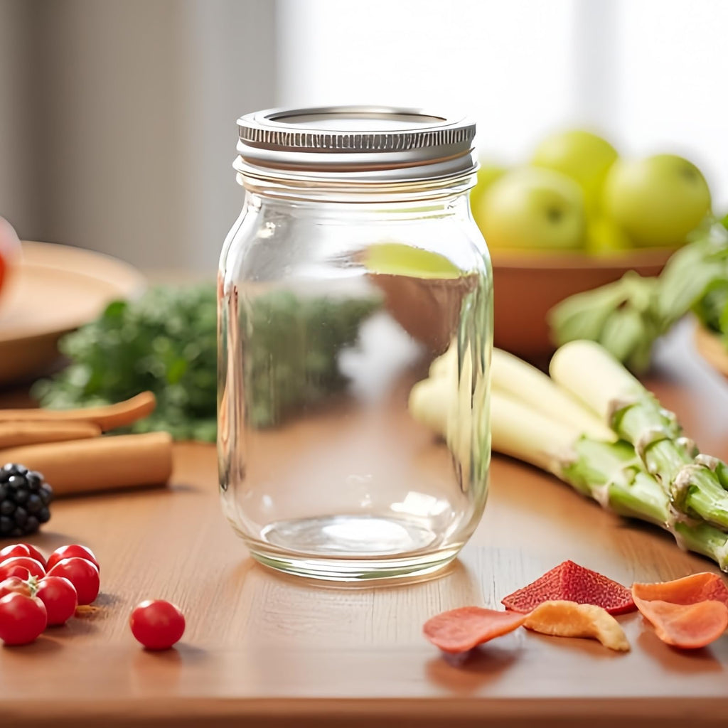 12 Pcs 16oz Regular Mouth Glass Mason Jars with Lids and Rings W464