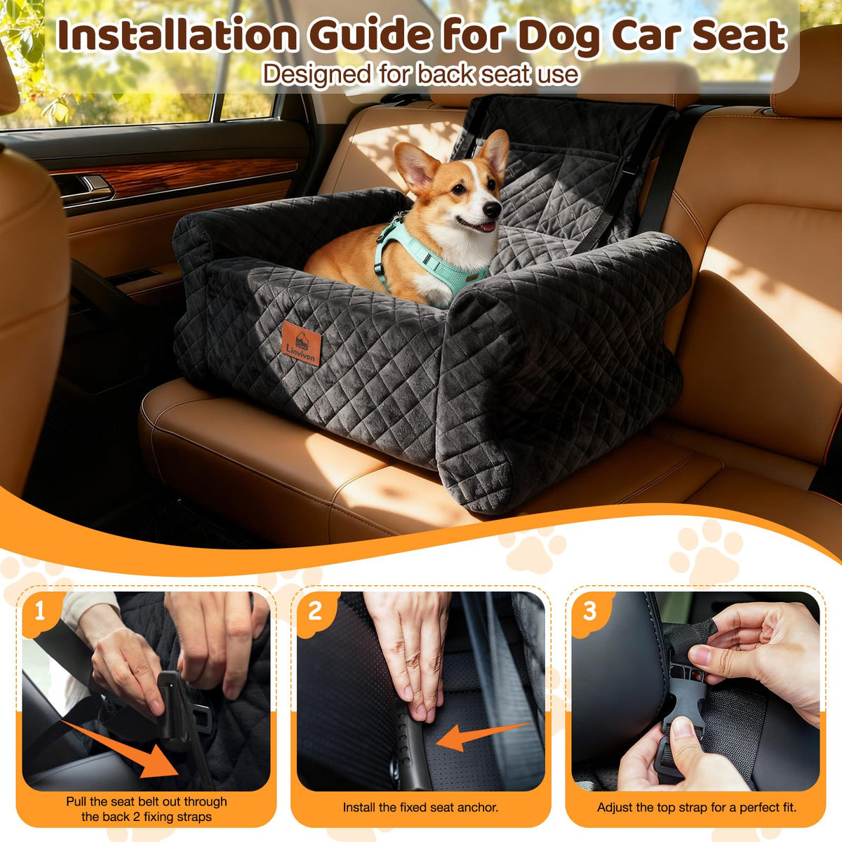 Memory Foam Dog Car Seat Q531503
