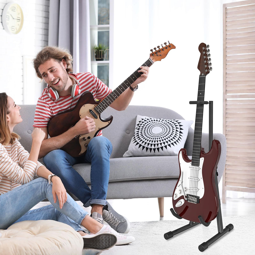 Adjustable Folding Guitar Stand with Neck Holder F74394