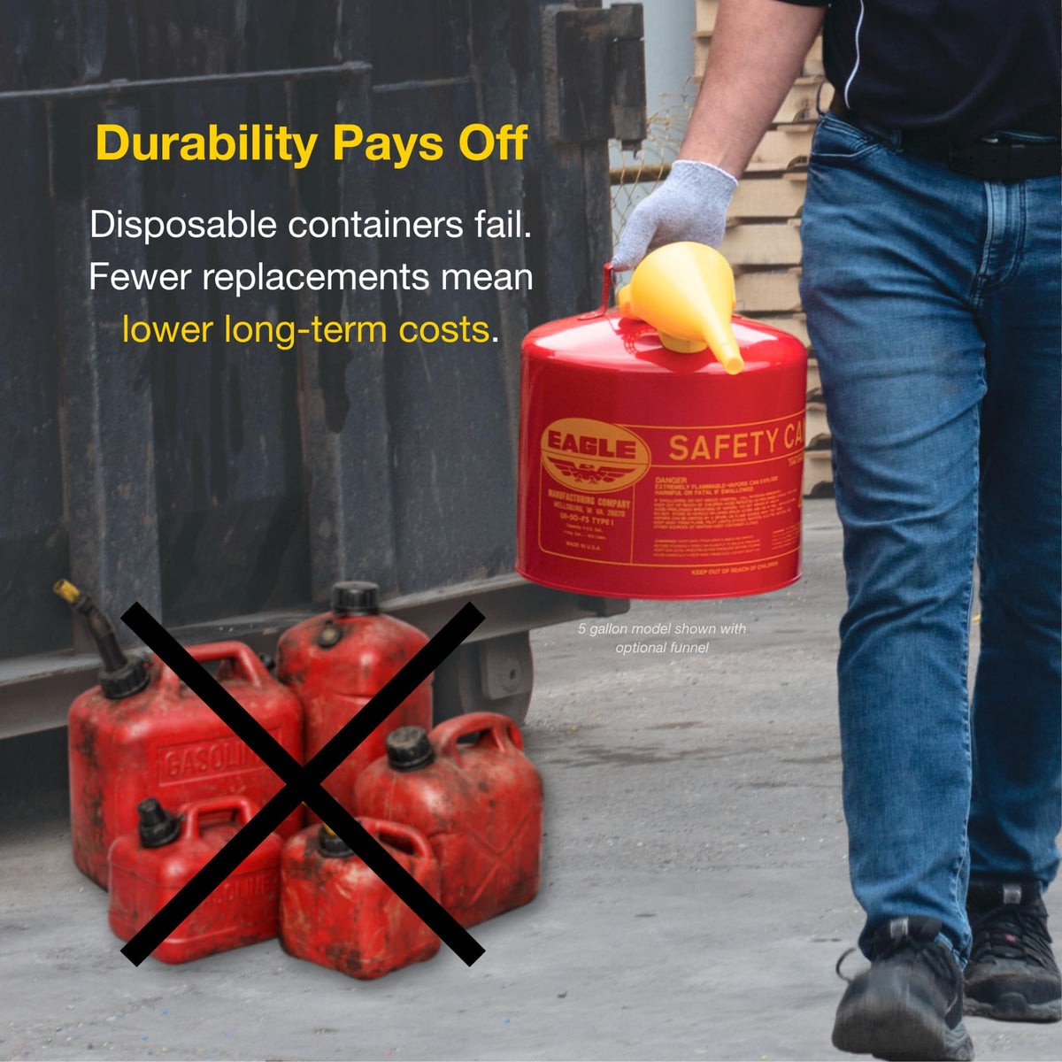 5 Gallon Type I Red Safety Gas Can S25926