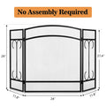 Heavy Duty 3 Panel Wrought Iron Fireplace Screen L46523