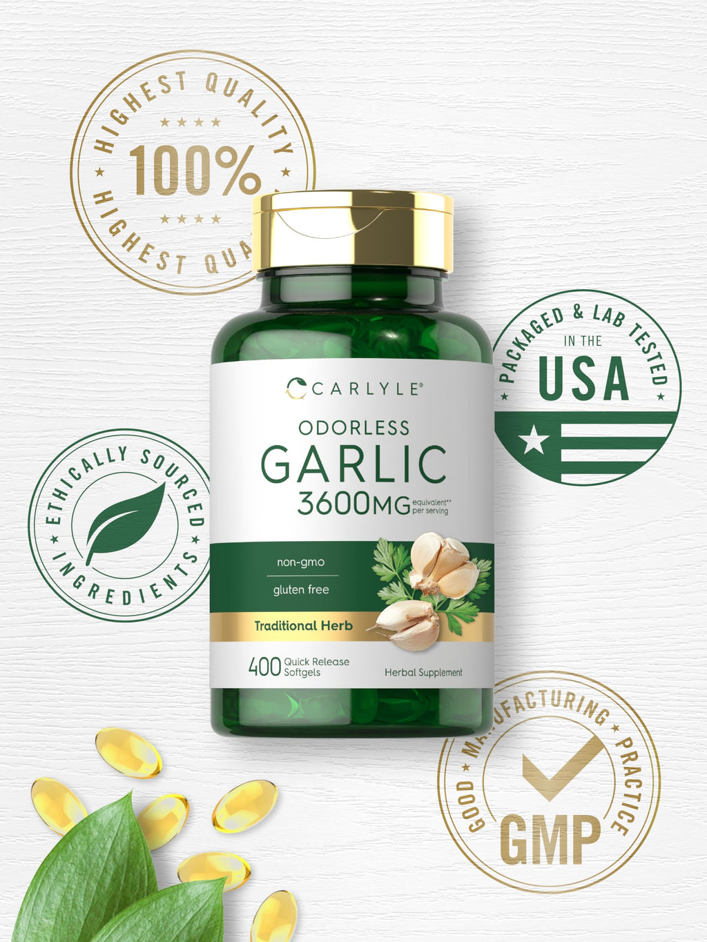 Odorless Garlic Supplement 400 Softgels Z17045