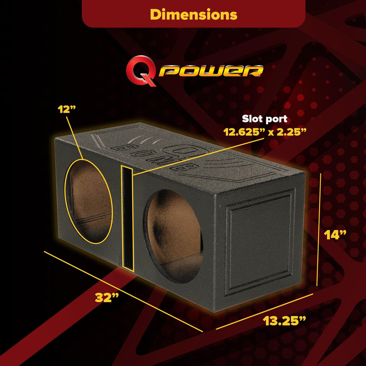 12" Dual Vented Subwoofer Box S519