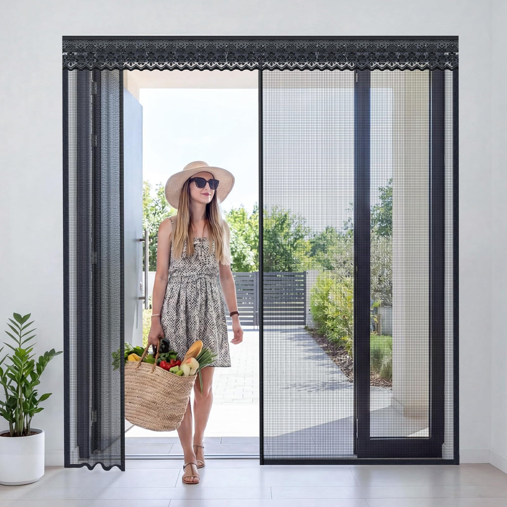 72x80 Inch Retractable Magnetic Screen Door V594331