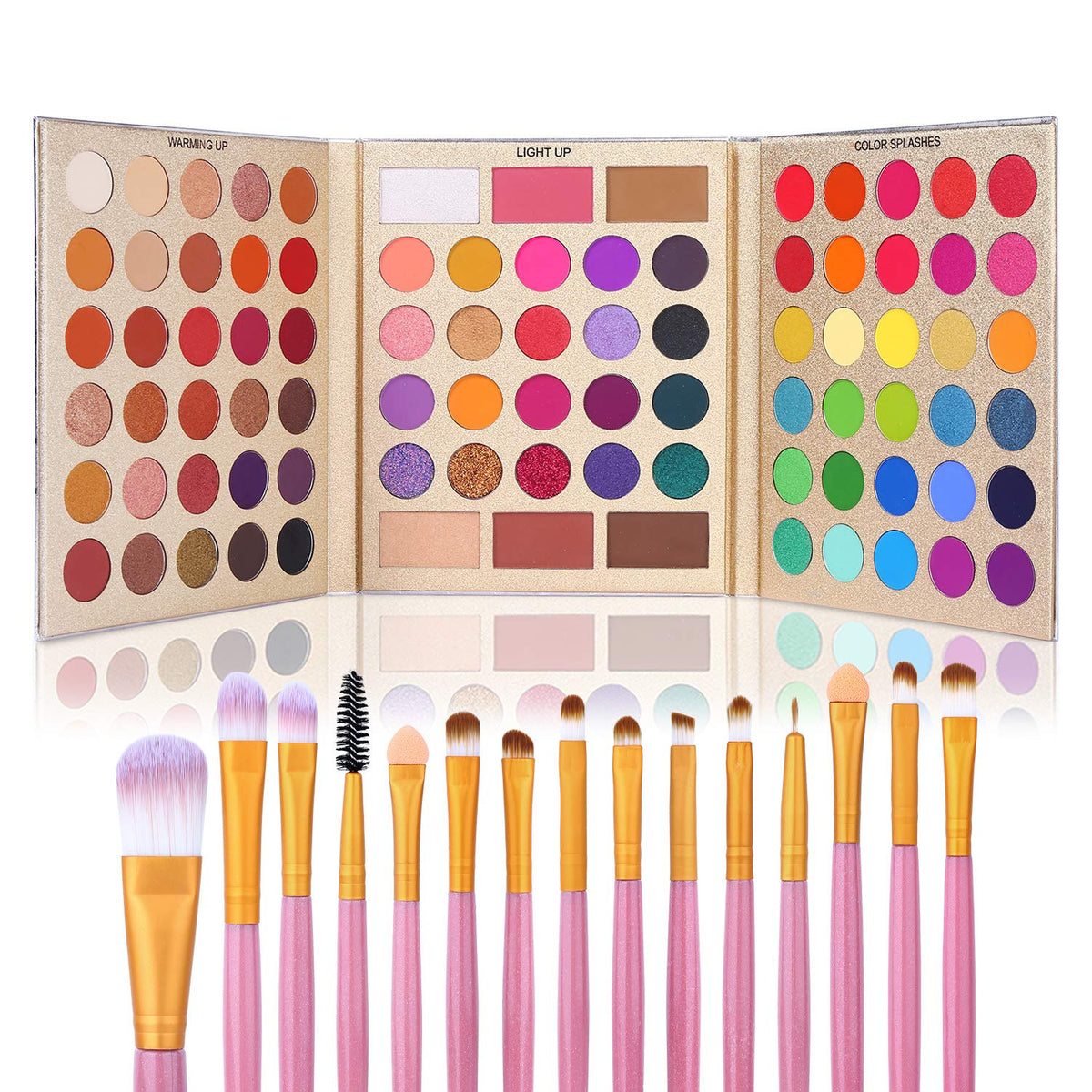 86 Colors Eyeshadow Palette with 15pcs Makeup Brushes Set Q413