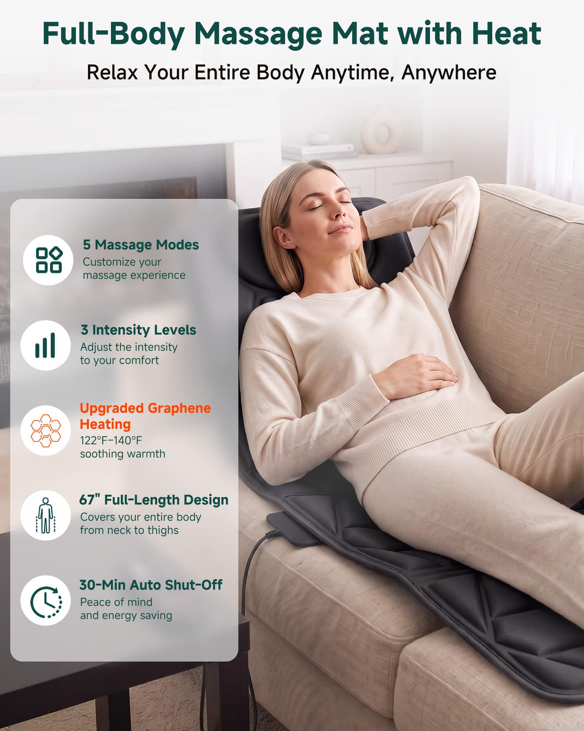 Full Body Massage Mat with Heat S20276
