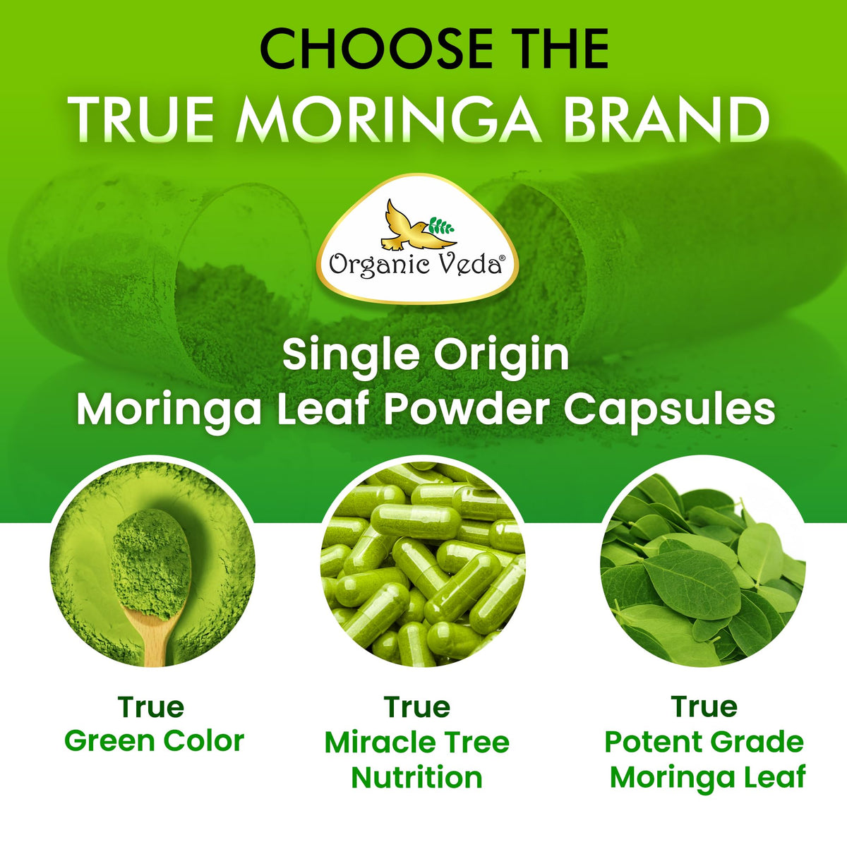 1000mg Organic Moringa Capsule 120 Vegan Capsule B179796