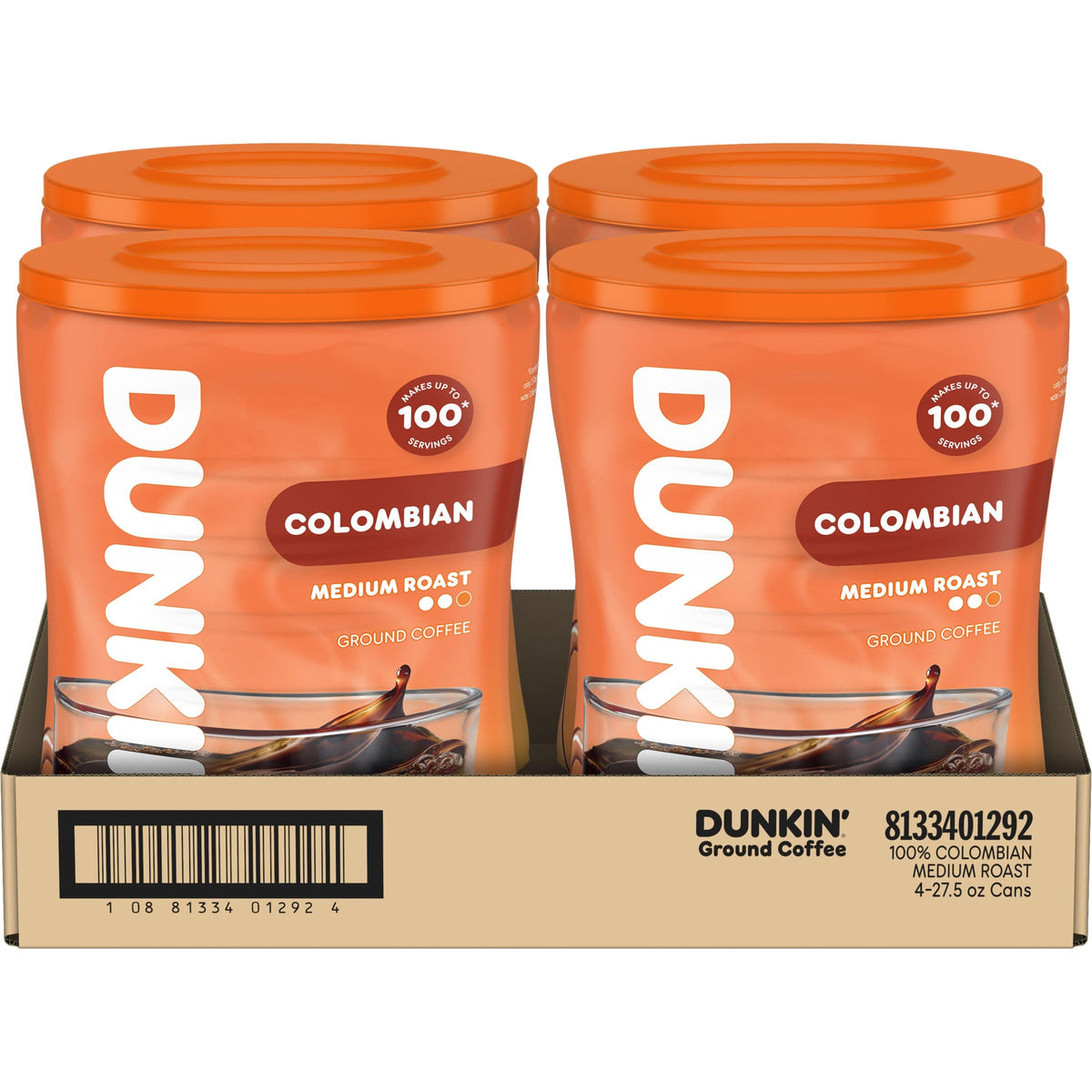 Colombian Medium Roast Ground Coffee 4 Canisters T90917