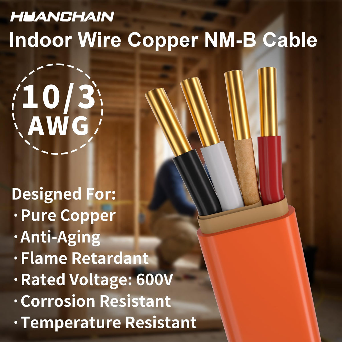 Orange 35FT Non-Metallic Sheathed Cable C589538