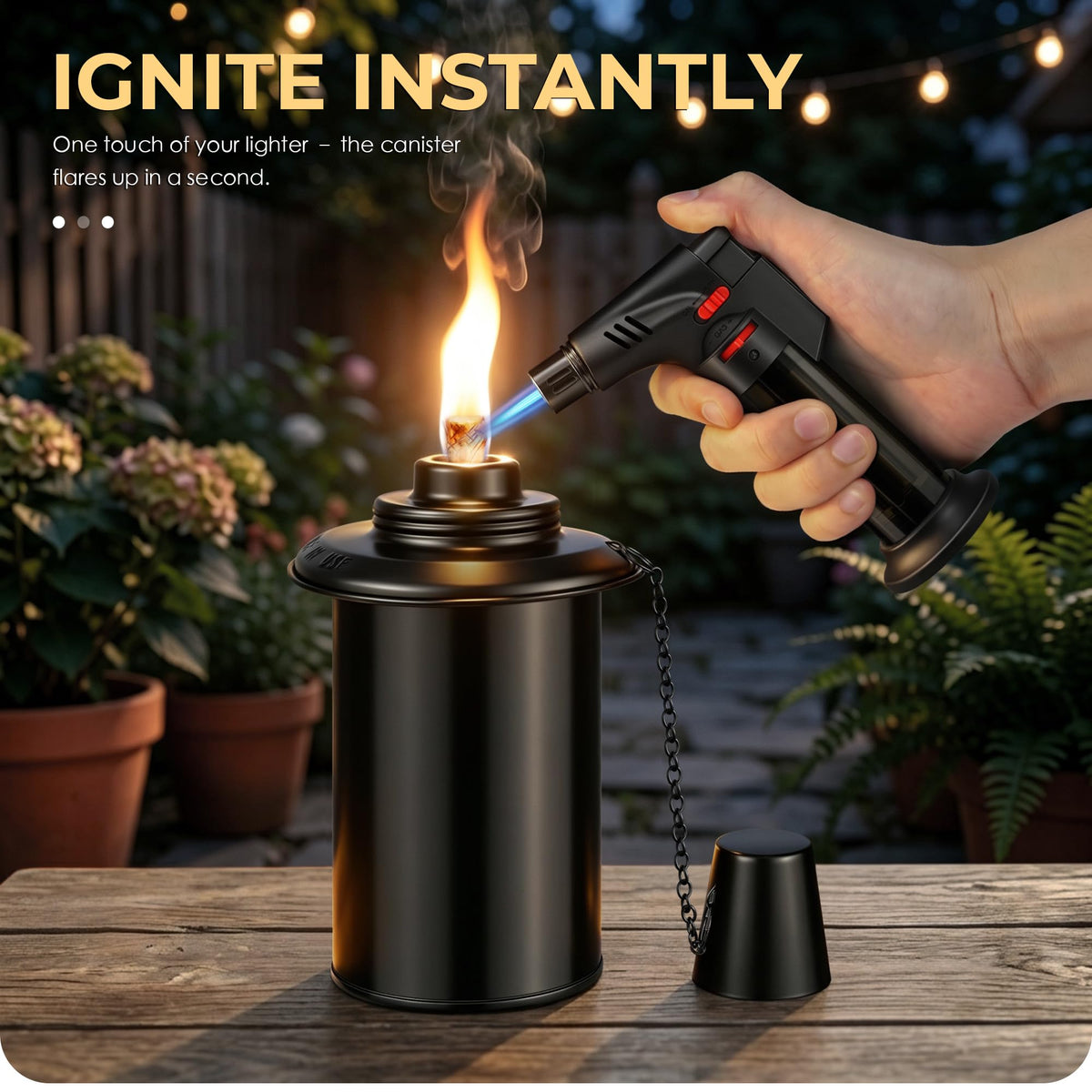 4 Pack 12oz Refillable Torch Canisters with Wicks F70107