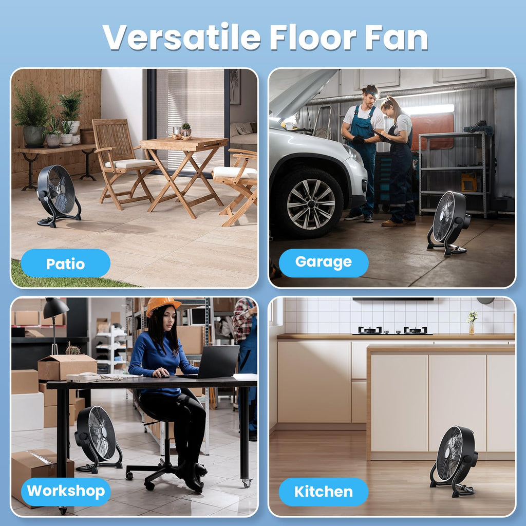 12" Rechargeable Battery Powered Portable Outdoor Fan B4181