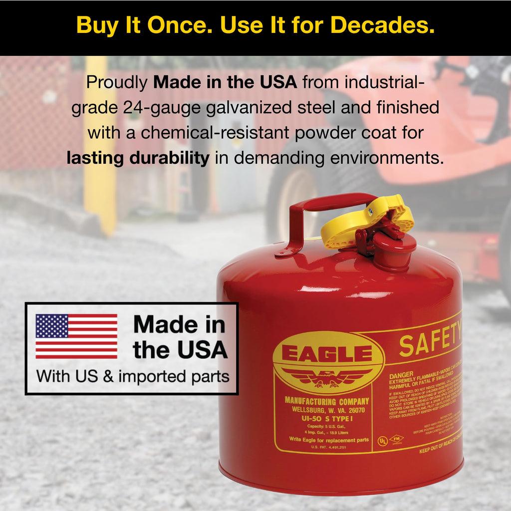 5 Gallon Type I Red Safety Gas Can S25926