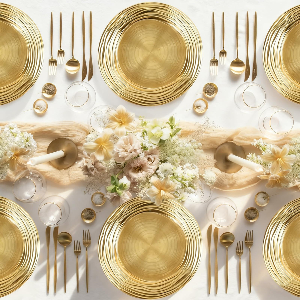 12 Pcs 13 Inch Round Gold Charger Plates F636265
