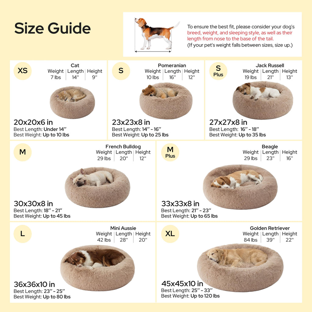 Camel Washable Donut Dog Bed J7953