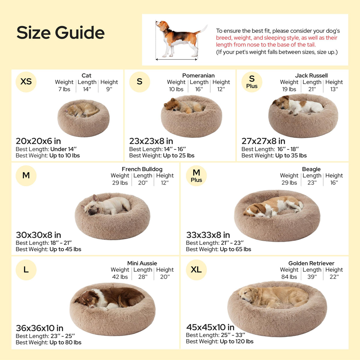 Camel Washable Donut Dog Bed J7953