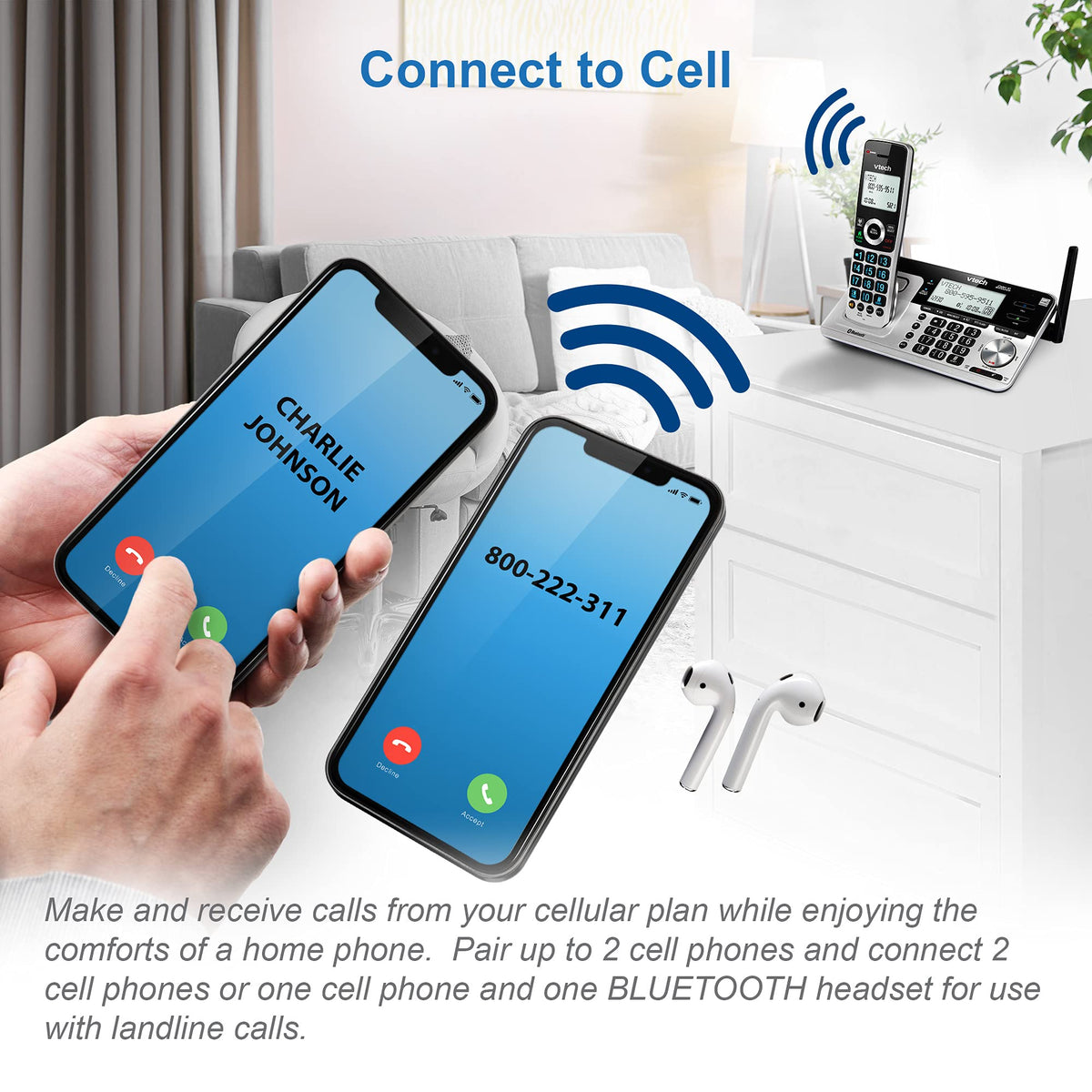 5 Handset Cordless Phone with Answering System N989