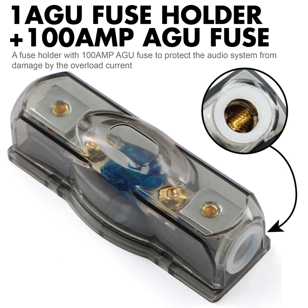 0 Gauge Amp Wiring Kit 3000W with 100A Fuse & RCA Cable S8469