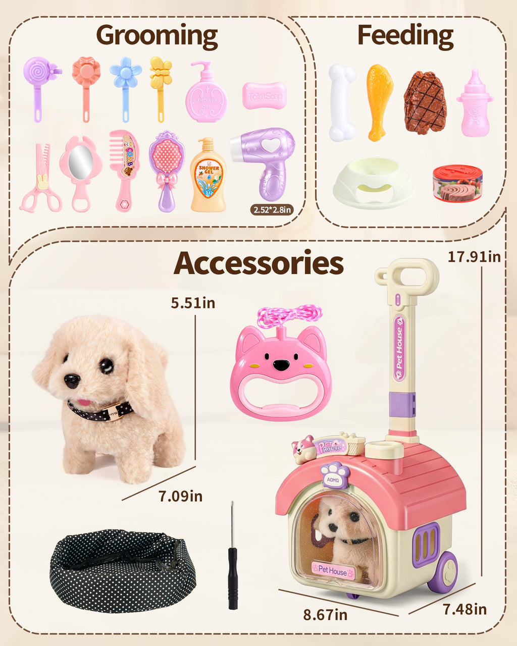 Dog Toy with Portable Puppy Stroller L913