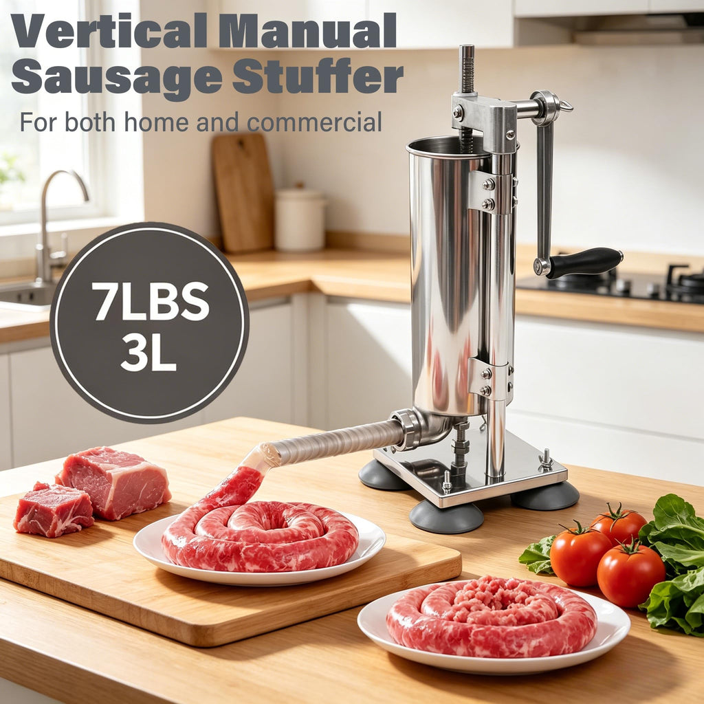 3L Manual Sausage Stuffer Machine 304 Stainless Steel H678527