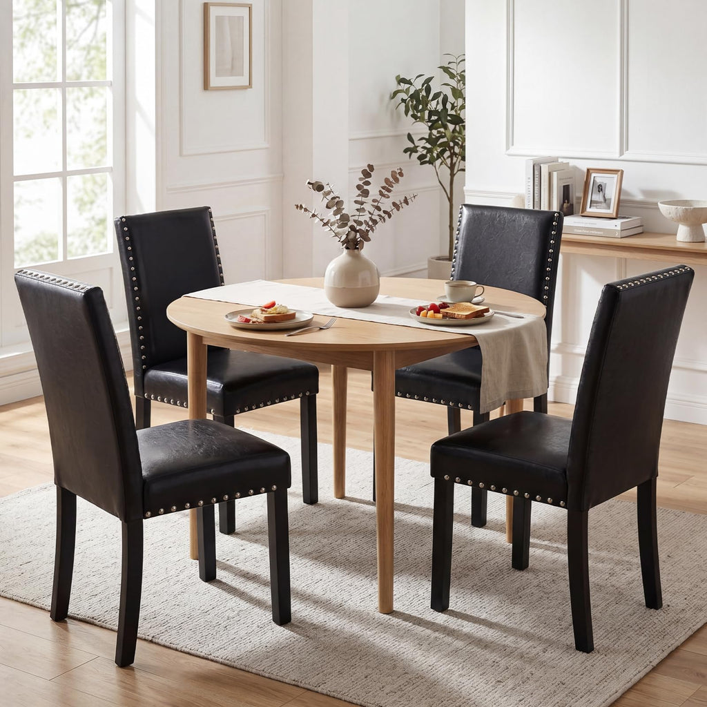 Faux Leather Upholstered Dining Chairs Set of 2 F734768