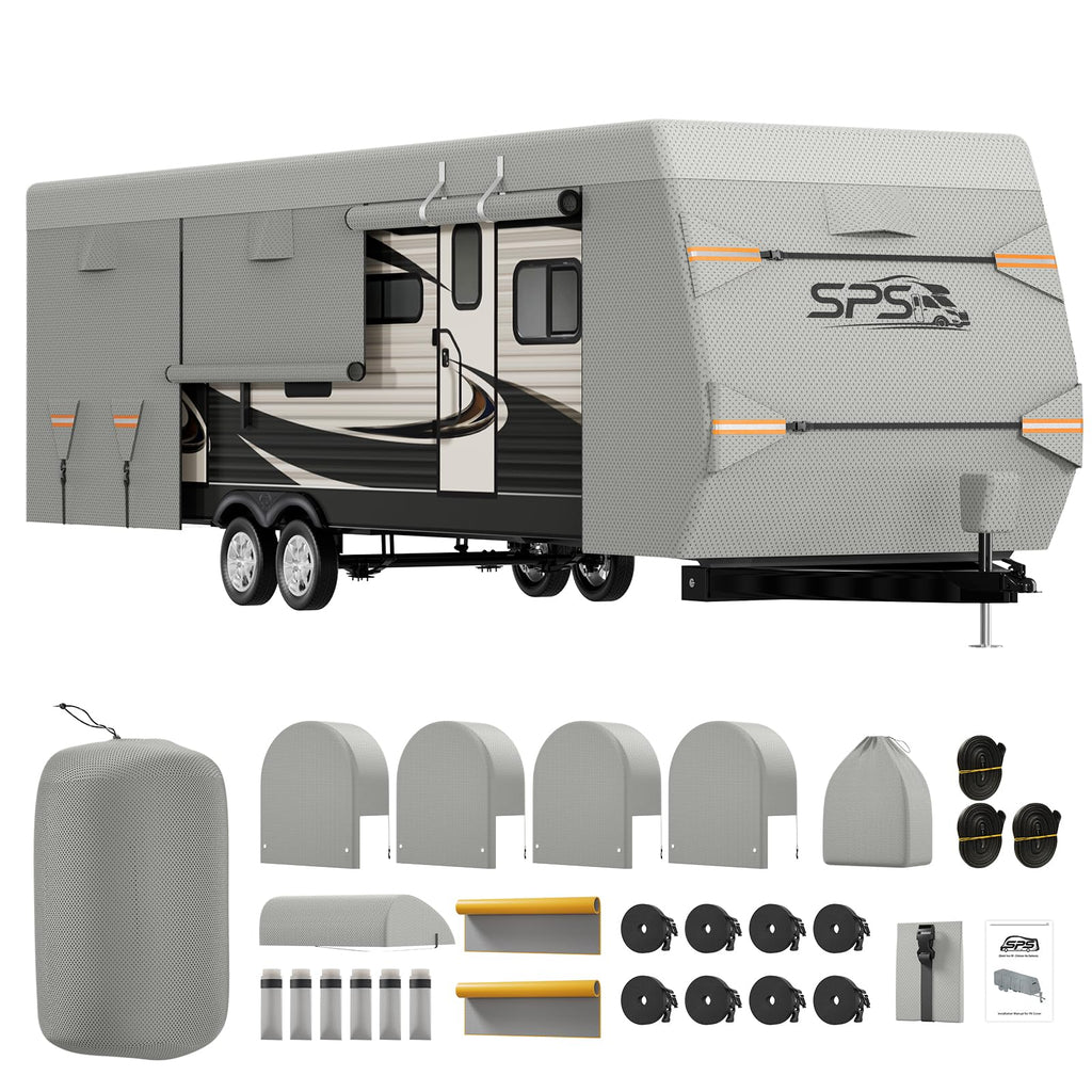 Waterproof Ripstop Travel Trailer RV Cover 24-27ft U6020
