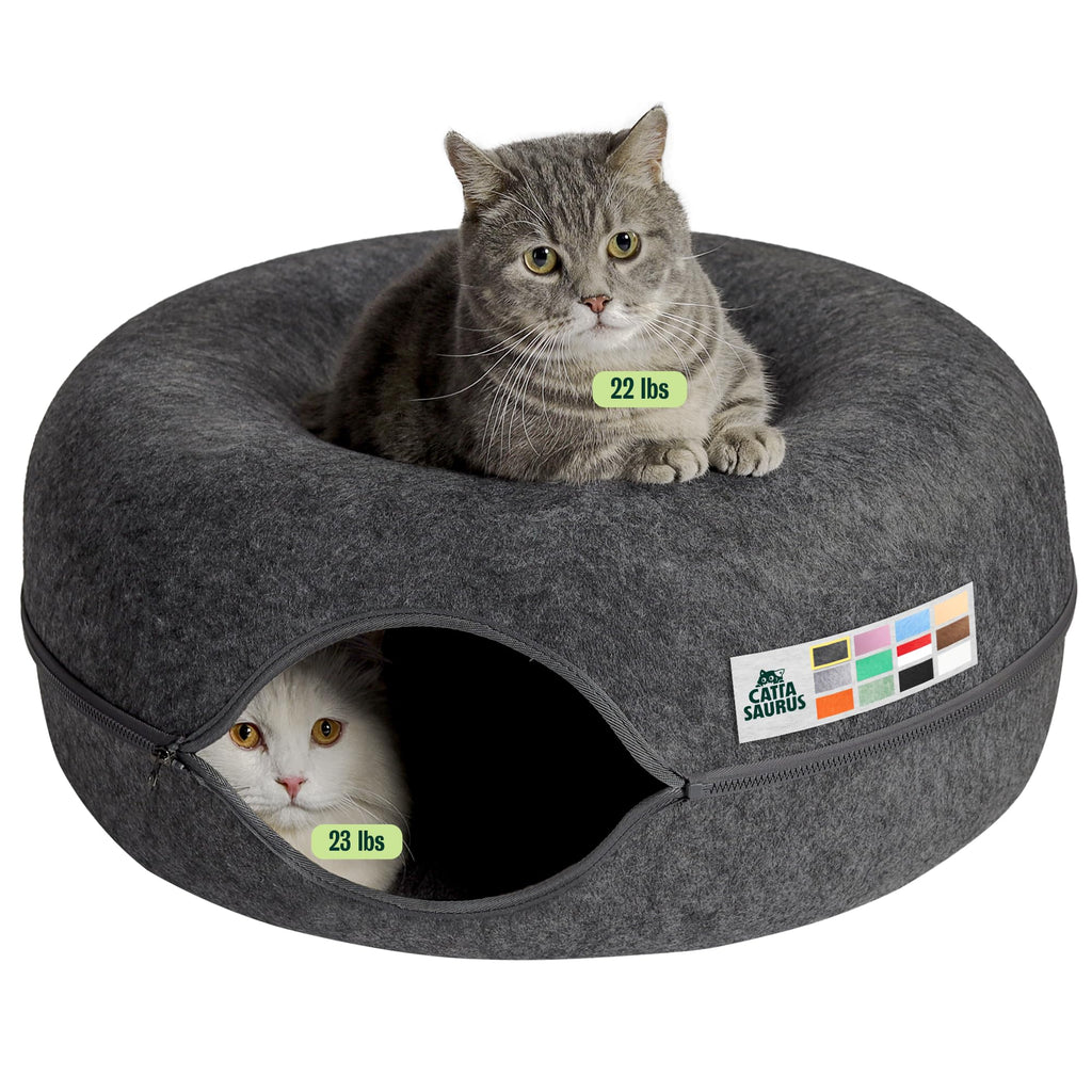 Large Dark Gray Cat Cave Bed M8566