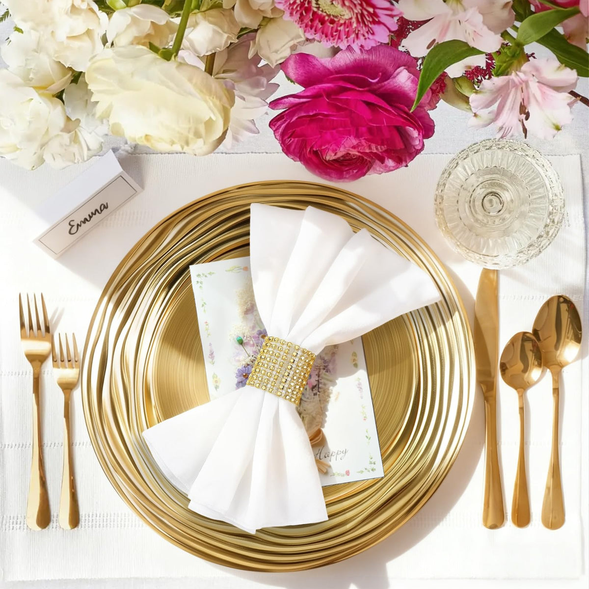 12 Pcs 13 Inch Round Gold Charger Plates F636265