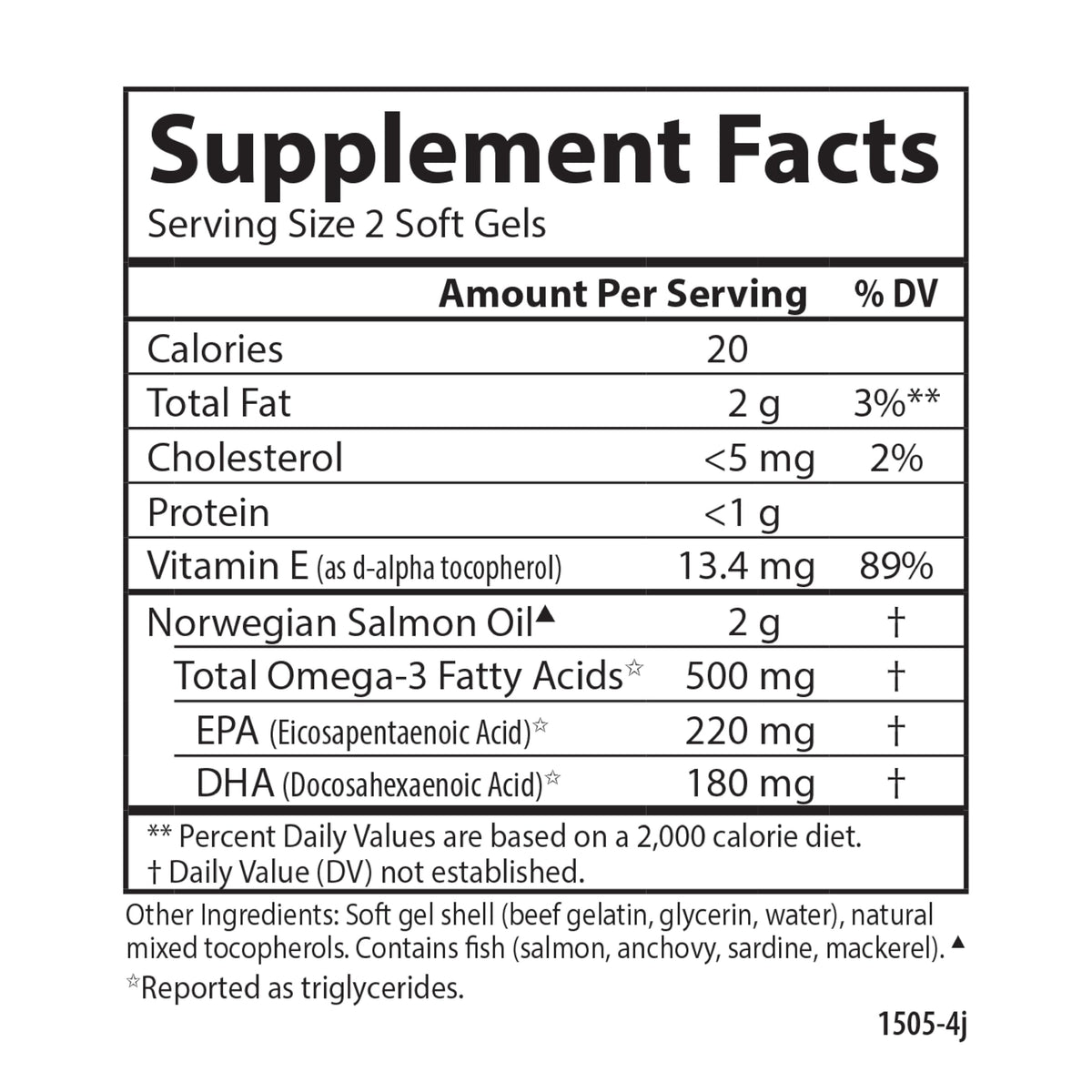 Salmon Oil 500 mg Omega-3s 300 Softgels R384