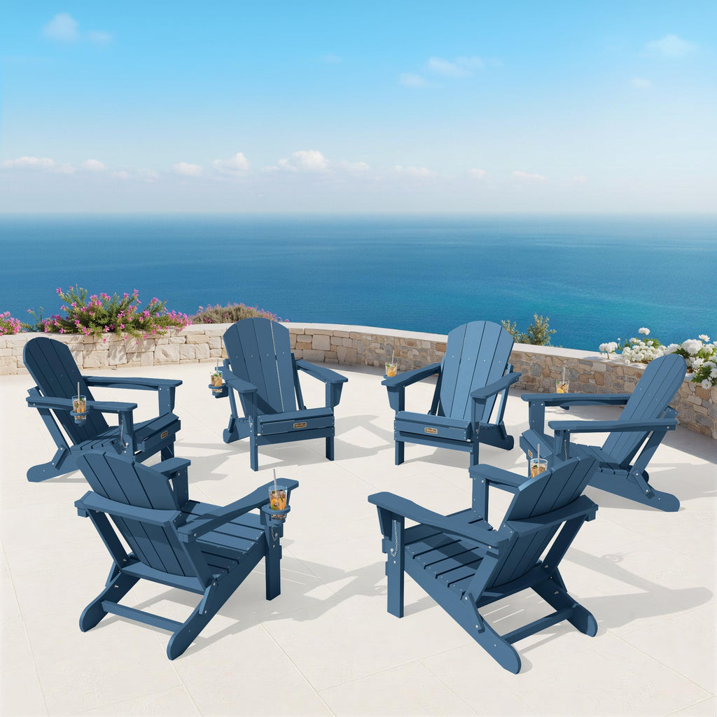 Folding Adirondack Chair Set of 2 with Cup Holder L329