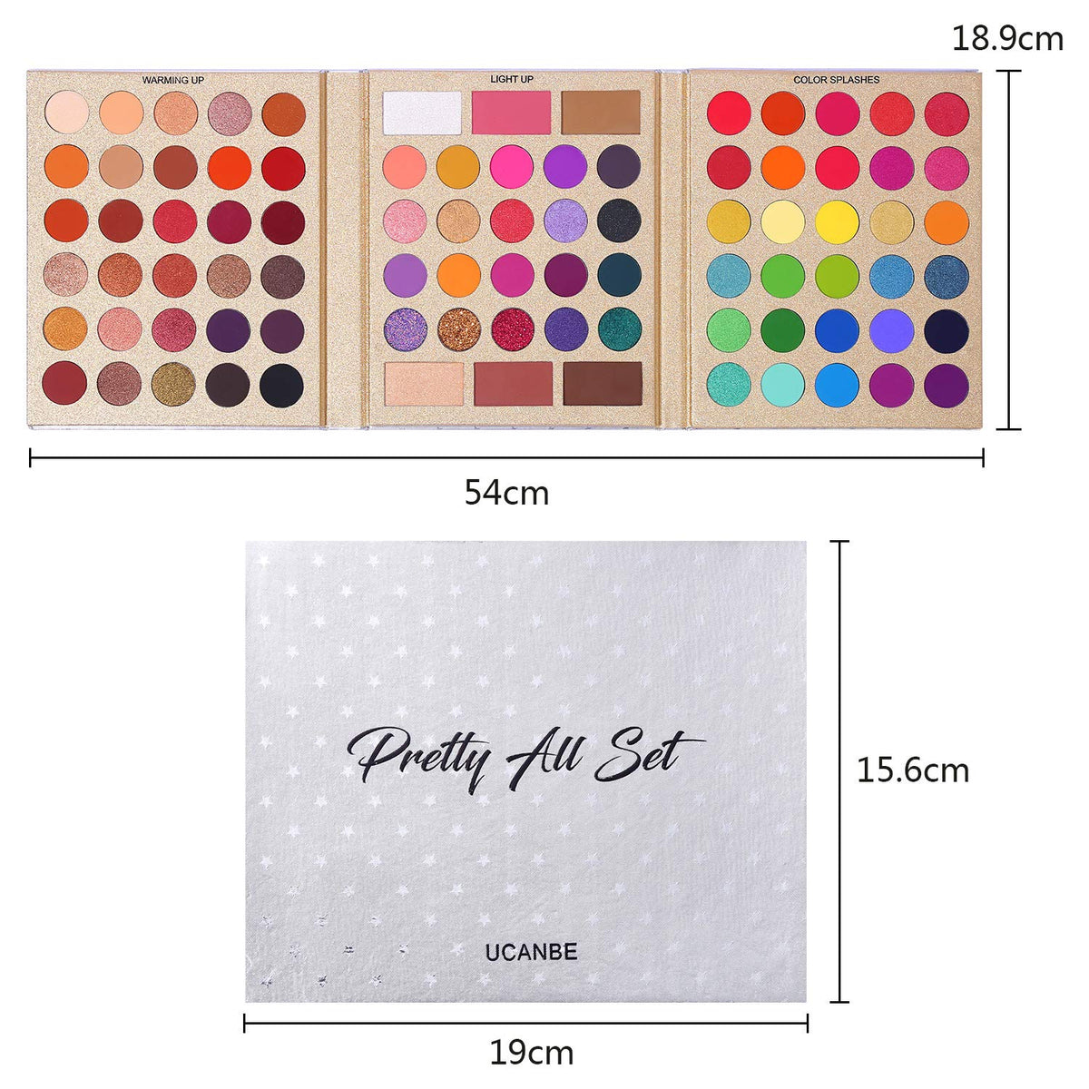 86 Colors Eyeshadow Palette with 15pcs Makeup Brushes Set Q413
