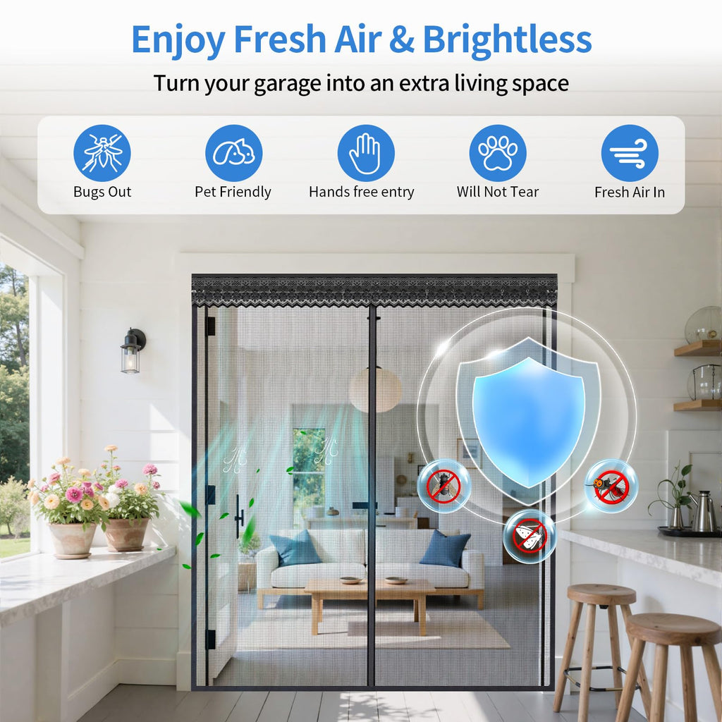 72x80 Inch Retractable Magnetic Screen Door V594331