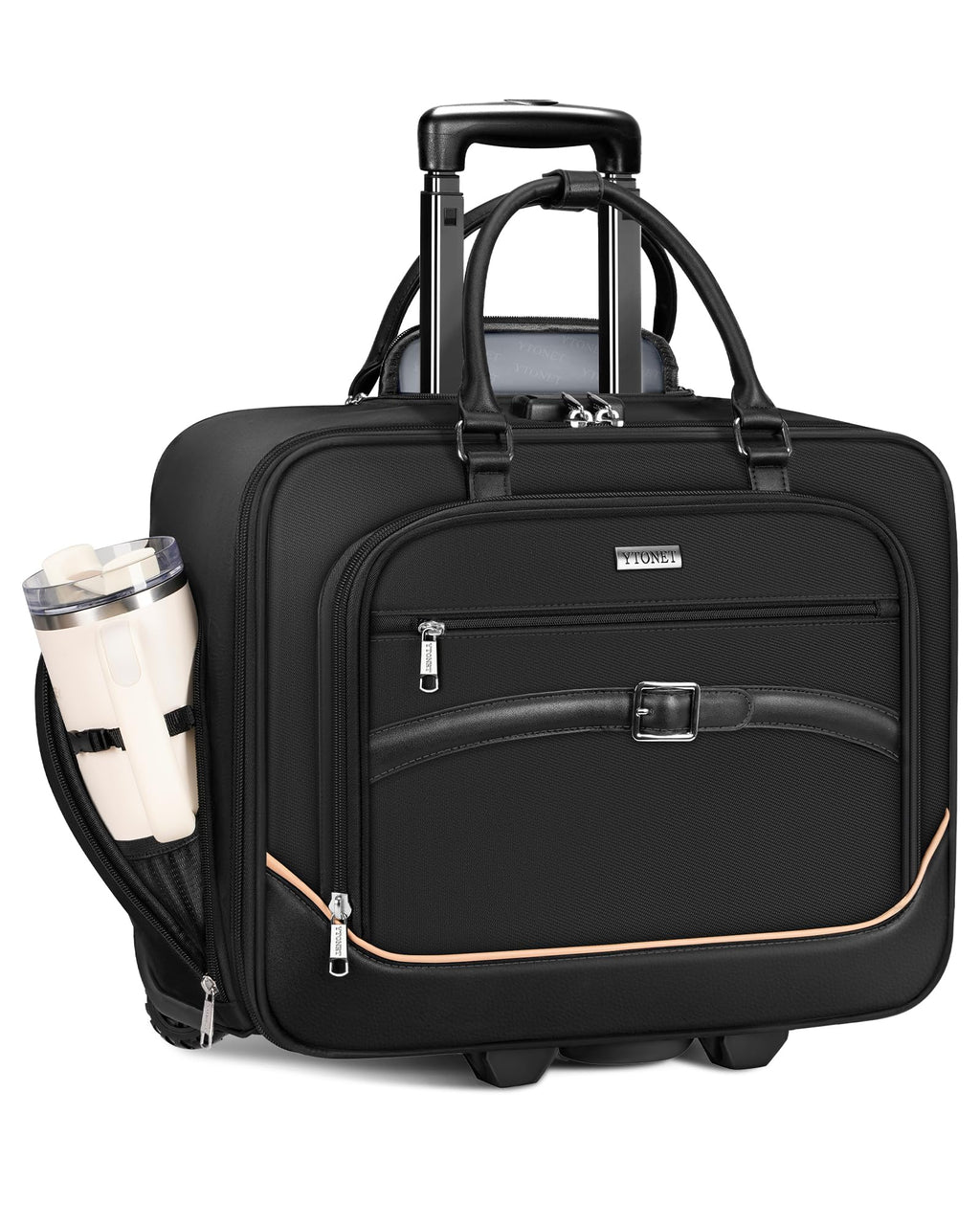 Black 17.3 In Rolling Laptop Bag with Wheels O89995