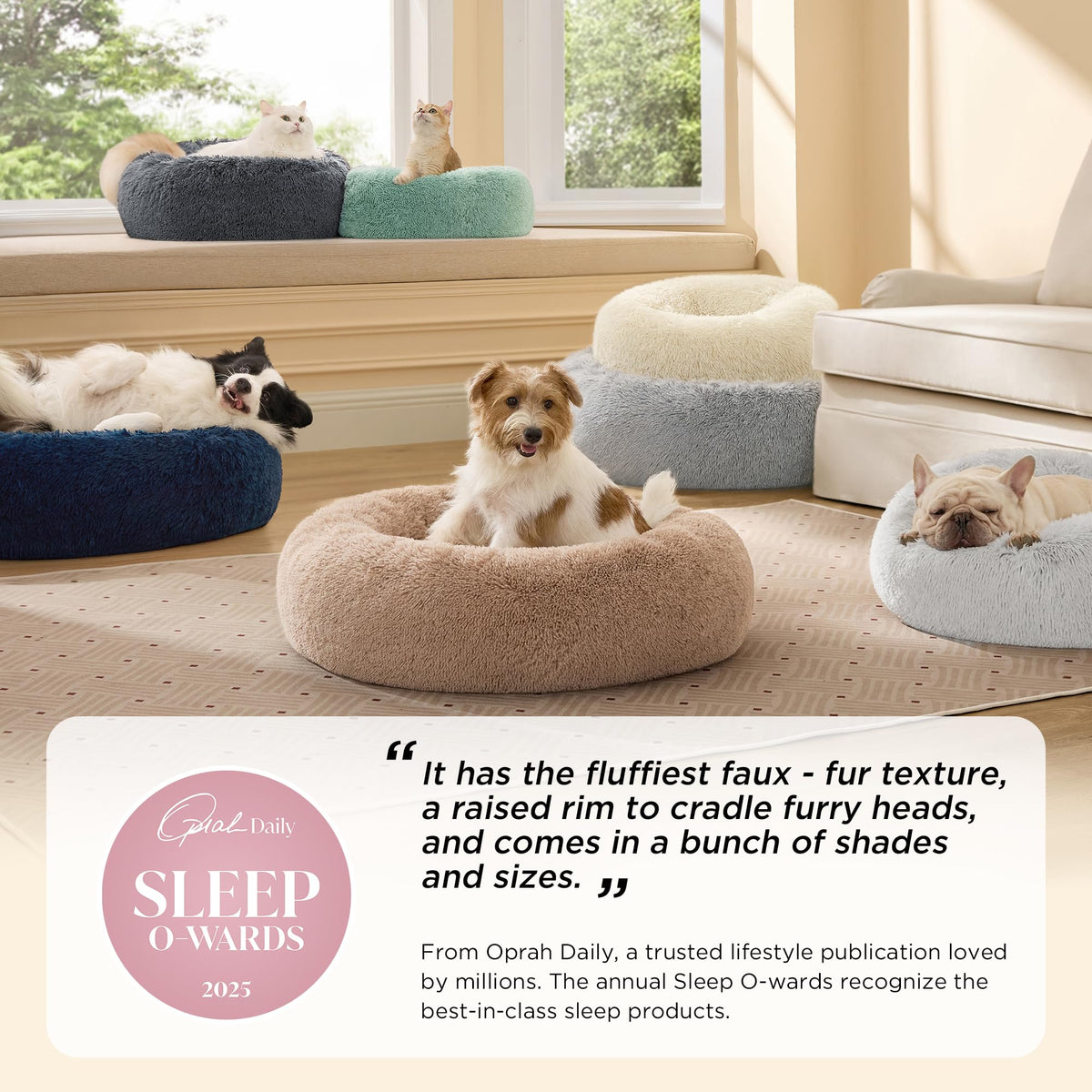 Camel Washable Donut Dog Bed J7953