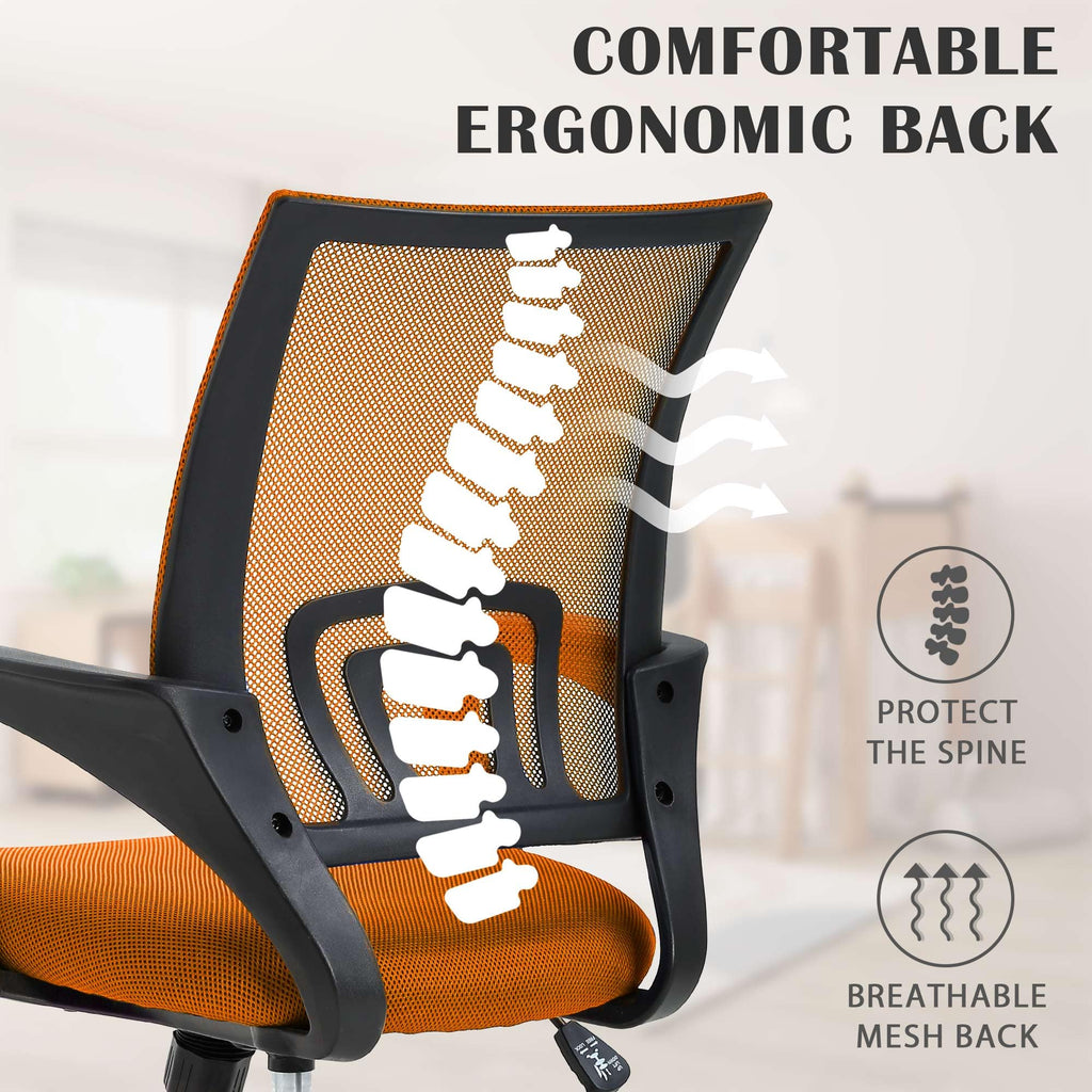 Orange Adjustable Mesh Office Chair with Lumbar Support P6469